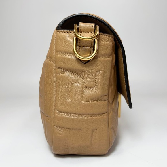 Fendi Nappa FF 1974 Embossed Baguette Bag Beige - Picture 6 of 15